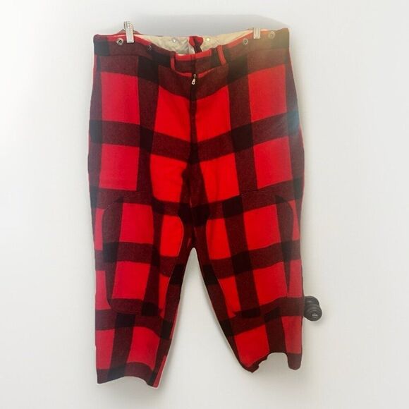 Vintage 50s Woolrich Woolen Mills Wool Hunting Short Pants Mens 38 X 23  Plaid - Picture 1 of 9